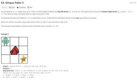 Image result for Unique Paths 2 LeetCode