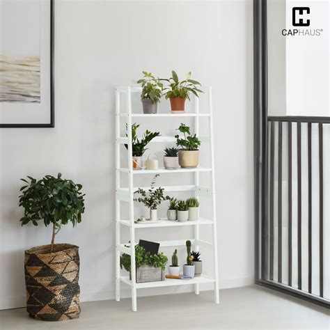 CAPHAUS Bookshelf, 5-Tier Ladder Shelf, Floor India | Ubuy