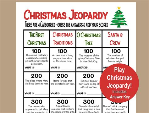 Christmas Trivia Game, Christmas Jeopardy, Christmas Seniors Game ...