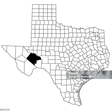 Map Of Pecos County In Texas State On White Background Single County ...
