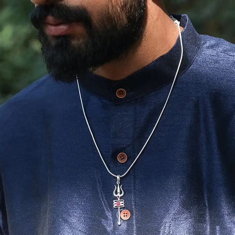 Silver 92.5 Mens Trishul pendant – Unniyarcha