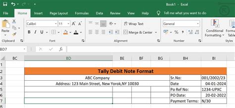 Image result for XSL Format Debit Note Format in Excel