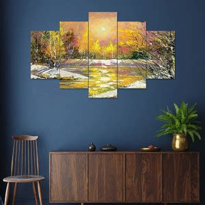 Perpetual Modern Art Wall Paintings for Bedroom Set Of 5 3D Framed For ...