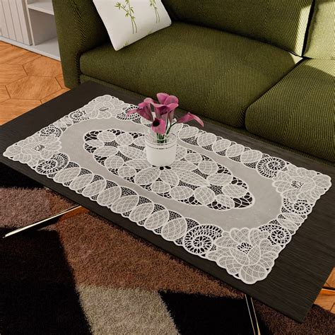 Kuber Industries Table Runner|Soft Vinyl Fabric Floral Design for ...