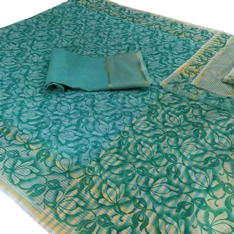 Hypnotic Blue Colored Casual Wear Floral Printed Net Saree