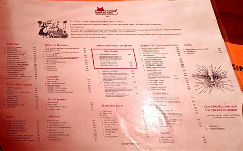 Menu at Peter Cat, Kolkata