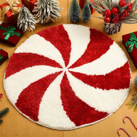 Amazon.com: Drydiet Christmas Bathroom Rugs 25 Inch Washable Round Bath ...