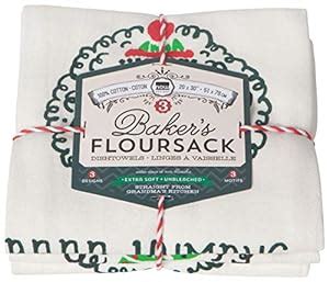 Now Designs Bakers Floursack Kitchen Towels, Set of Three, Baaa Humbug ...