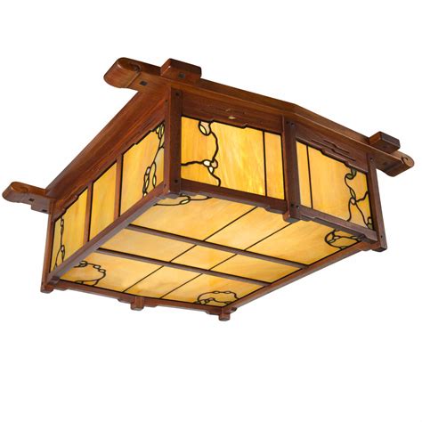 Pratt House Mahogany Ceiling Light