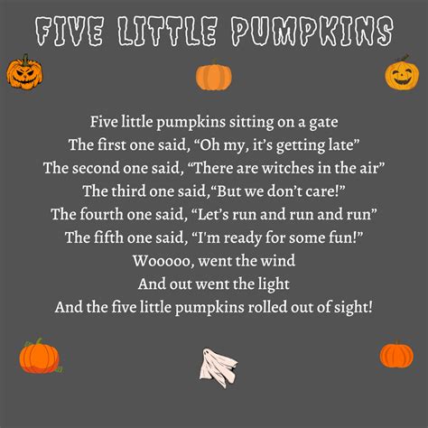Printable Five Little Pumpkins Poem | FREE Printable HQ