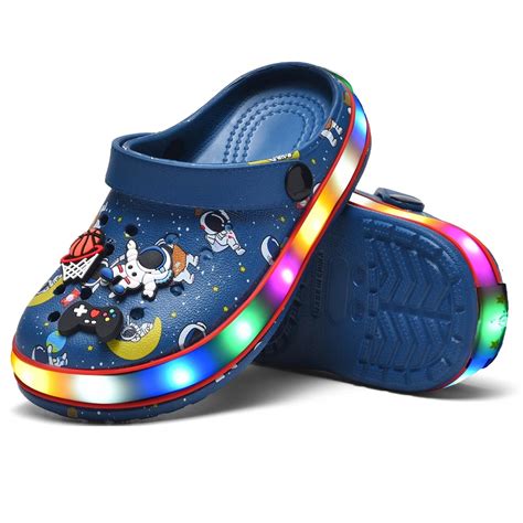 Kids' Clogs LED Garden Shoes Boys Girls Mules Light up Sandals Slip on ...