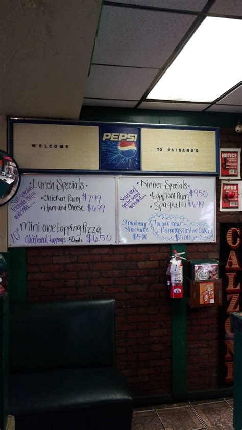 Menu at Paisano's Pizza 'N Pasta pizzeria, Orlando