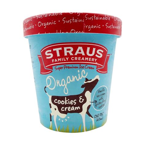 Amazon.com: Straus Family Creamery Ice Cream, Cookies and Cream, 16 oz ...