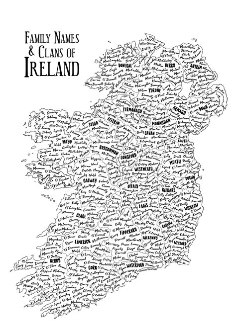 Map of ireland with surnames – Artofit