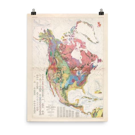 Buy Geology Map of North America (1865) Old Geologic Atlas Poster ...