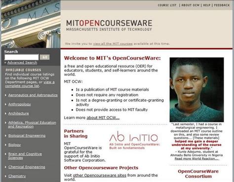 MIT OpenCourseWare MIT Courses Online 的图像结果
