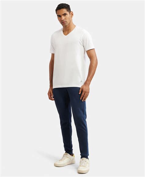Buy Super Combed Cotton Rich Slim Fit Jogger with Zipper Pockets - Navy ...