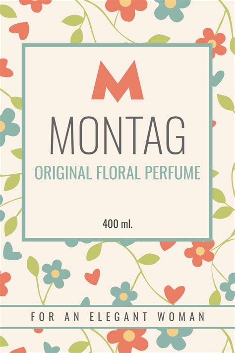 Original Floral Perfume Label Design - Mediamodifier