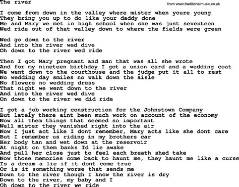 Bruce Springsteen song: The River, lyrics