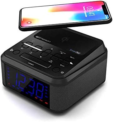 Emerson Radio ER100120, 10W Wireless Fast Charging Smartset Alarm Clock ...