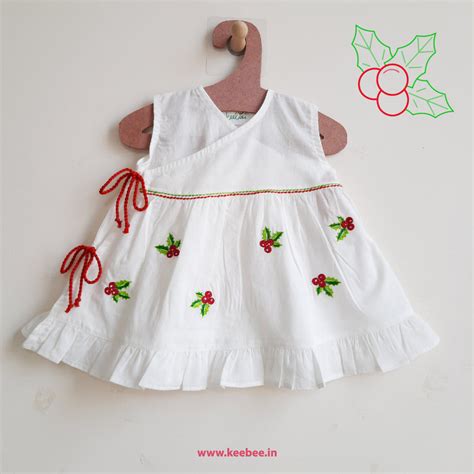 Organic Cotton Embroidered Girls Jabla / Dress - Merry Holly – KEEBEE ...