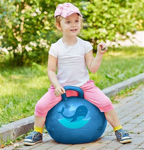 REMANG Inflatable Sit and Bounce Rubber Hop Ball 45cm Jumping Bouncer ...