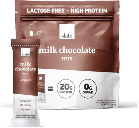 Amazon.com: Slate Milk - High Protein Drink Mix, Milk Chocolate, 12 ...