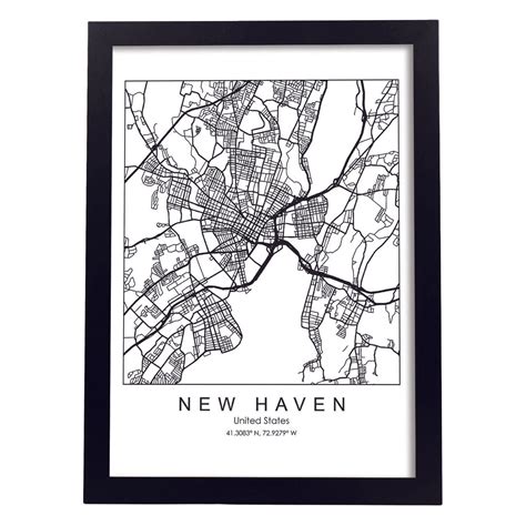 New Haven Map Poster Degli Stati Uniti Con Immagini Di Mappe E Strade ...