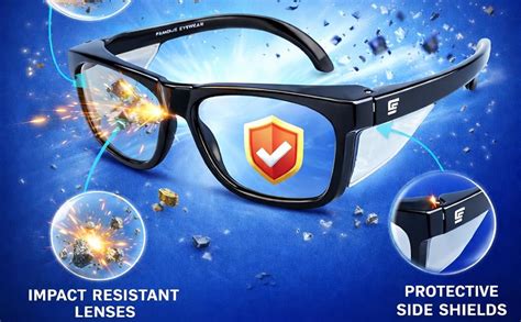 FAMOUS Prescription Safety Eyeglass Frames with Clear Side Shield ...