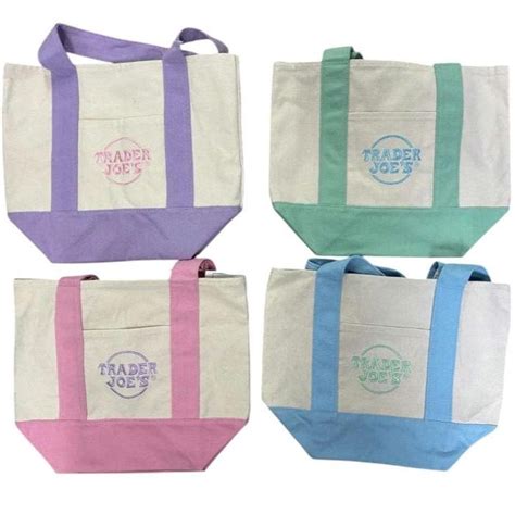 Trader Joes Pastel Mini Tote Bags, Gift Bags, Lunch Tote, Individual ...