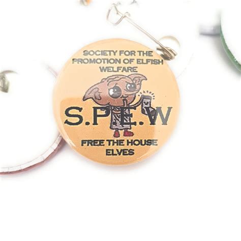 Buy SPEW House Elves Free The House Elves Harry Potter Inspired button ...