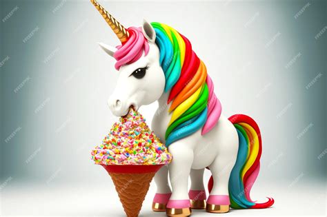 Premium Photo | Rainbow beautiful unicorn with rainbow mane cute ...