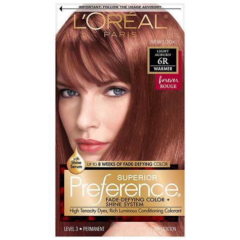 L'Oreal Paris Superior Preference Permanent Hair Color, Light Auburn 6R ...