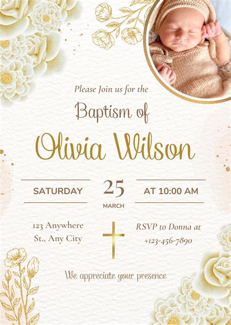Free printable, customizable baptism invitation templates - Worksheets ...
