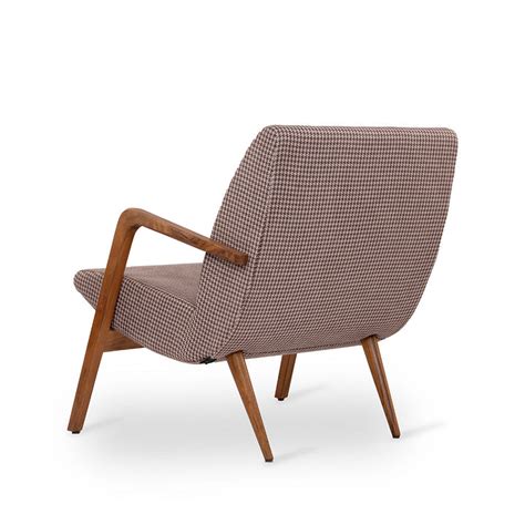 Opak -Teak Lounge Chair, Brown Fabric | Alankaram