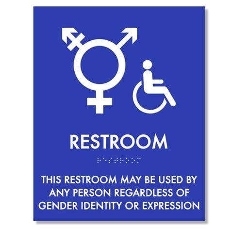Buy Transgender Symbol Handicap Restroom Sign 8" x 10" with Braille ...