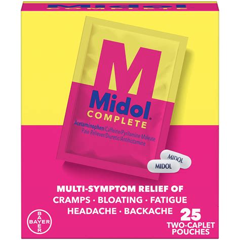 Buy Midol Complete Cets with for Menstrual Symptom - 50 Count (25 ...
