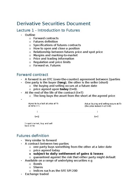 Derivative Securities Document - Derivative Securities Document Lecture 1 - Introduction to ...