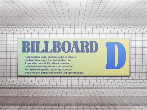 Mockup PSD Billboard advertisement with text on a tiled wall | 프리미엄 AI ...