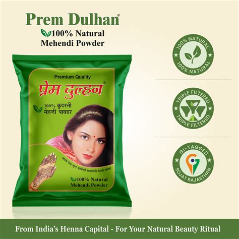 100% Pure Henna Mehendi Powder for Hair & Body Art