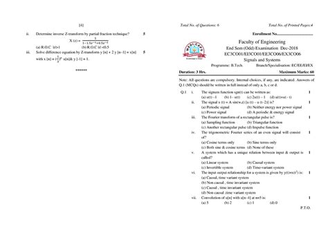 Signals and system 1 - [4] ii. Determine inverse Z-transform by partial ...