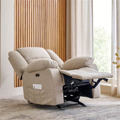 Buy Denver Fabric 1-Seater Electric Recliner - Beige from Home Centre ...