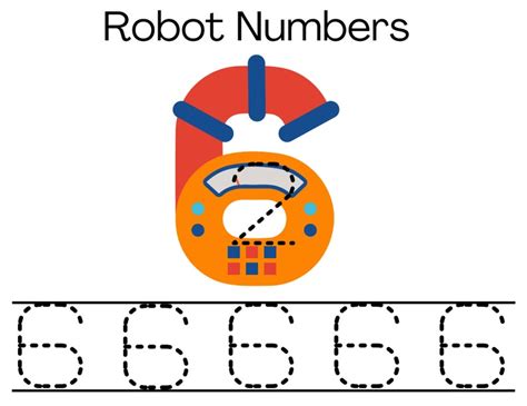 Robot Numbers Worksheet 的图像结果