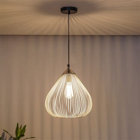 Mesh Single Light Ceiling Pendant Light in White Finish – KAPOOR-E ...