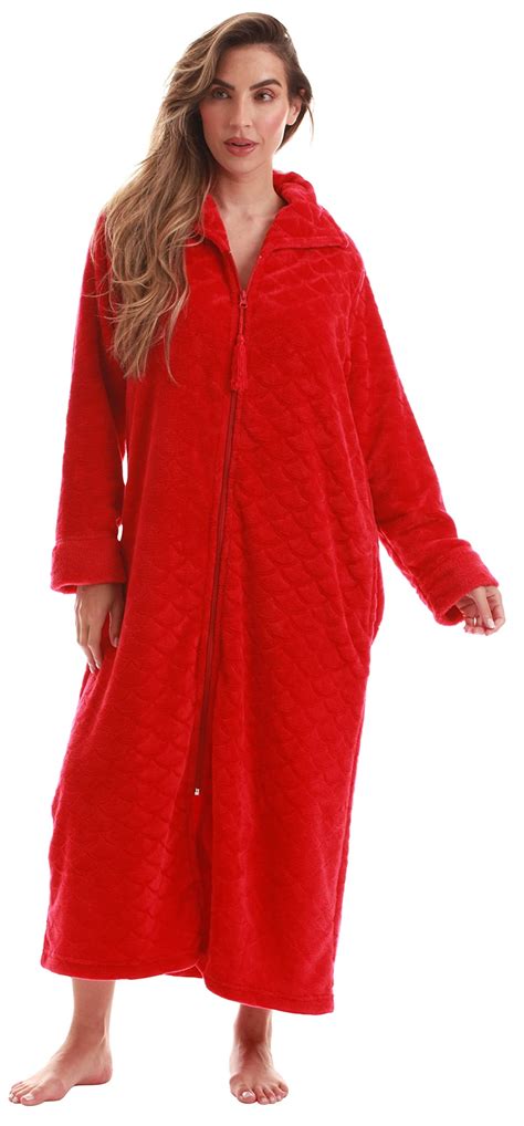 Just Love Plush Zipper Lounger Robe for Women (Red, 2X) - Walmart.com
