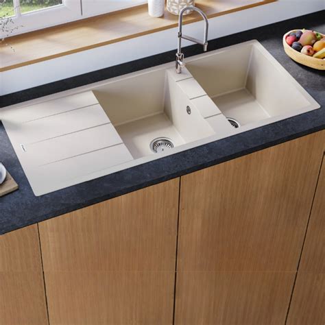 Hafele Quartz Sink Lithos Quartz Range GRANDE DOUBLE BOWL ( 46 x 20 ...