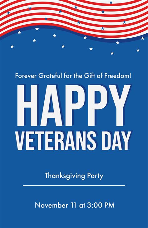 Free Veterans Day Poster Templates, Editable and Printable