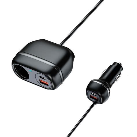 Potauto 102W 5 in 1 Car charger with cigarette lighter port extender ...