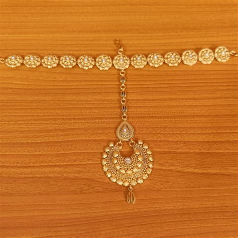 ANTIQUE MATT GOLD KUNDAN POLKI BRIDAL SHEESH PATTI – Sanvi Jewels