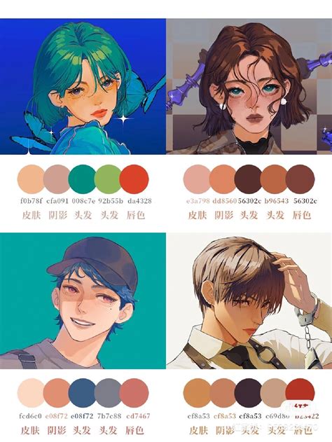 Pin de MYR en Anime hairstyles | Paletas de pintura, Paletas de colores cálidos, Paleta de ...